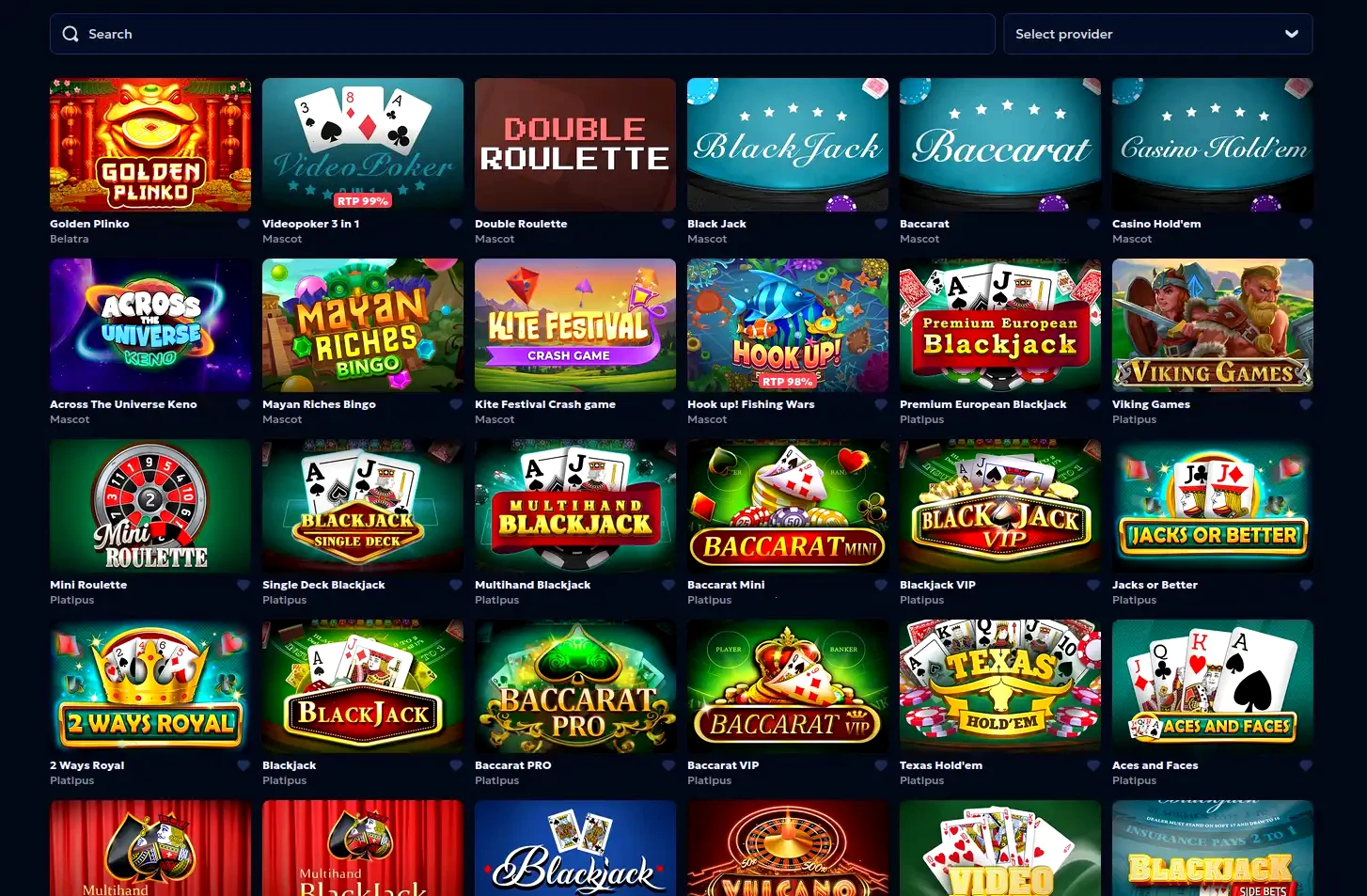 Interfaccia mobile dell'app Candyland con slot e giochi live casino